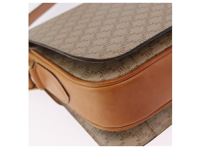 Céline Borsa a tracolla CELINE Macadam Canvas PVC Beige Gold Auth 195634 D'oro - vista 16
