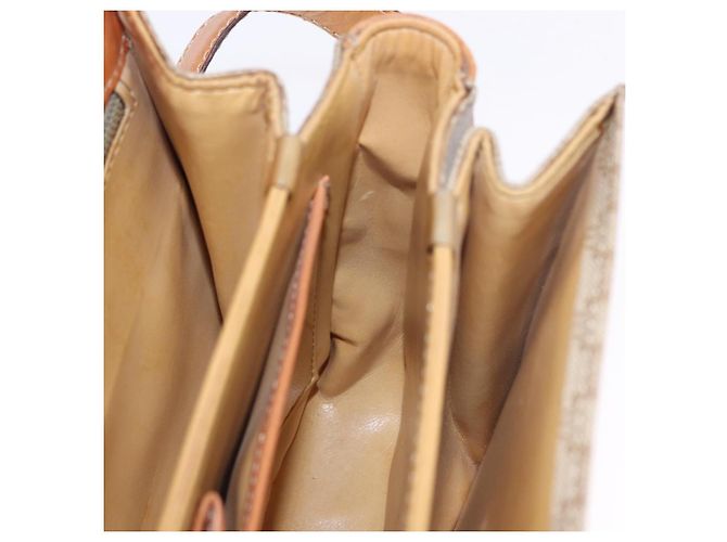 Céline Borsa a tracolla CELINE Macadam Canvas PVC Beige Gold Auth 195634 D'oro - vista 20