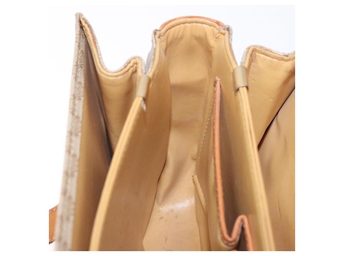 Céline Borsa a tracolla CELINE Macadam Canvas PVC Beige Gold Auth 195634 D'oro - vista 21