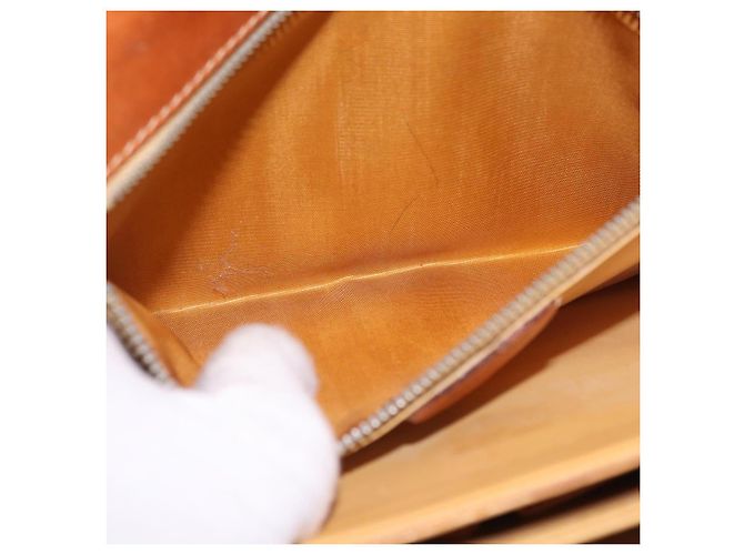 Céline Borsa a tracolla CELINE Macadam Canvas PVC Beige Gold Auth 195634 D'oro - vista 25