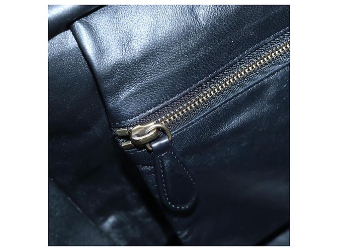 Céline CELINE Luggage Hand Bag Leather Black Gold Auth am12236V Golden - view 24