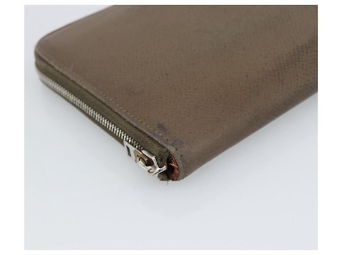 Hermès HERMES Cartera Larga Azap Cuero Beige Silver Auth 196019 Plata - vista 14