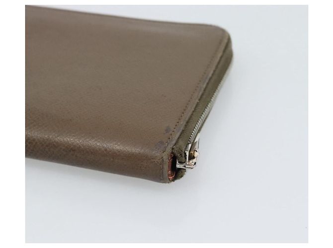 Hermès HERMES Cartera Larga Azap Cuero Beige Silver Auth 196019 Plata - vista 15