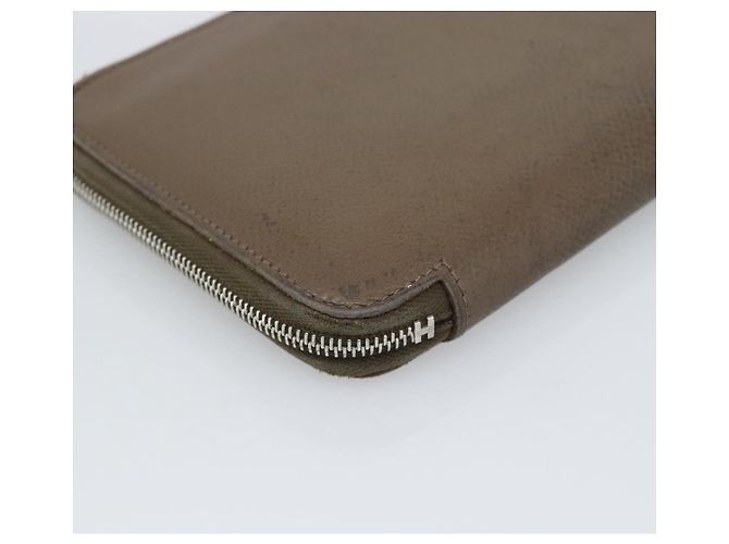 Hermès HERMES Cartera Larga Azap Cuero Beige Silver Auth 196019 Plata - vista 16