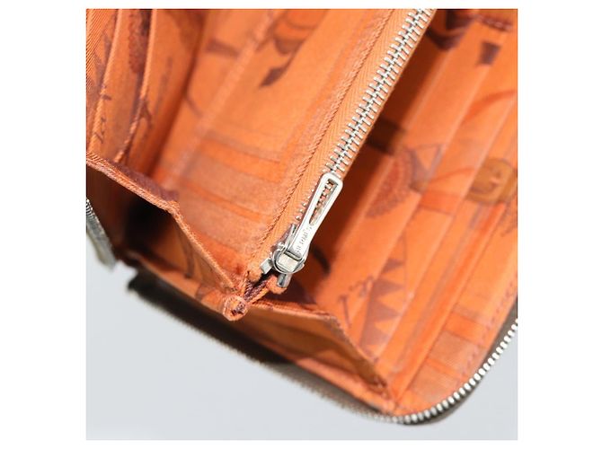 Hermès HERMES Cartera Larga Azap Cuero Beige Silver Auth 196019 Plata - vista 18