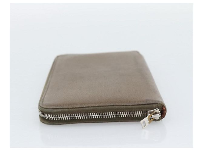 Hermès HERMES Cartera Larga Azap Cuero Beige Silver Auth 196019 Plata - vista 3