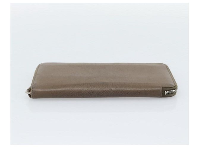Hermès HERMES Cartera Larga Azap Cuero Beige Silver Auth 196019 Plata - vista 6
