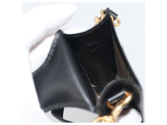 BURBERRY Pochette in pelle nera e oro Auth 195059A Nero D'oro - vista 18