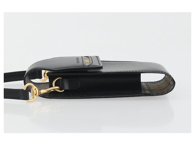 BURBERRY Pochette in pelle nera e oro Auth 195059A Nero D'oro - vista 4