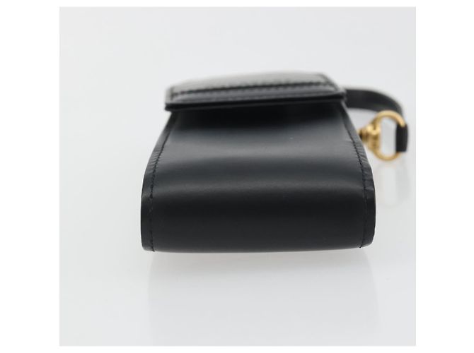 BURBERRY Pochette in pelle nera e oro Auth 195059A Nero D'oro - vista 5