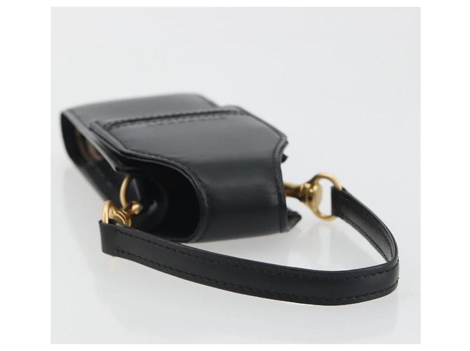 BURBERRY Pochette in pelle nera e oro Auth 195059A Nero D'oro - vista 7