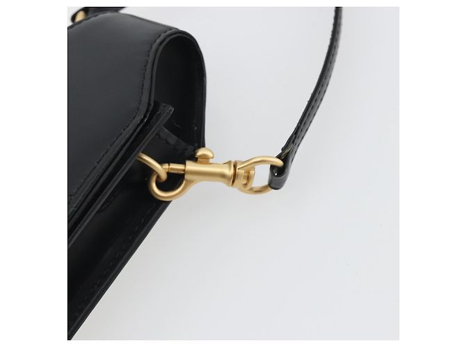 BURBERRY Pochette in pelle nera e oro Auth 195059A Nero D'oro - vista 9