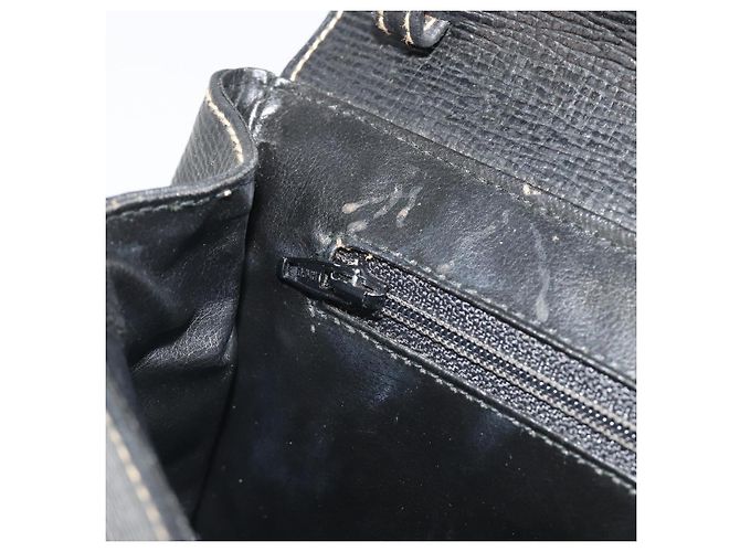 Céline Borsa a pochette CELINE Circle Clutch Bag Leather Black Gold Auth 195006 Nero D'oro - vista 10