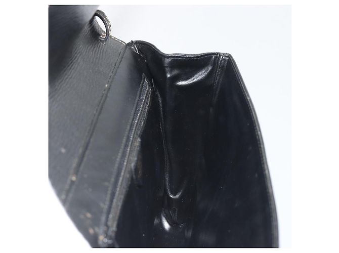 Céline Borsa a pochette CELINE Circle Clutch Bag Leather Black Gold Auth 195006 Nero D'oro - vista 18