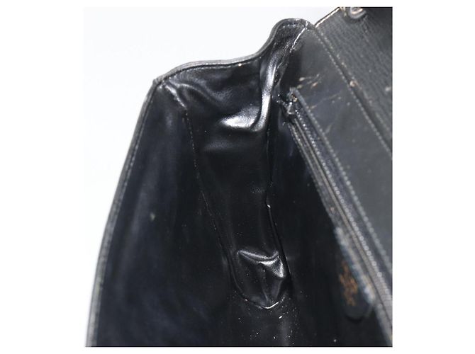 Céline Borsa a pochette CELINE Circle Clutch Bag Leather Black Gold Auth 195006 Nero D'oro - vista 19