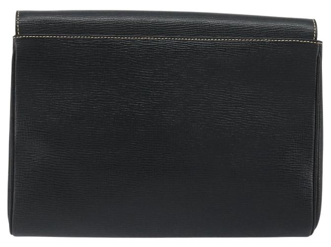 Céline Borsa a pochette CELINE Circle Clutch Bag Leather Black Gold Auth 195006 Nero D'oro - vista 2