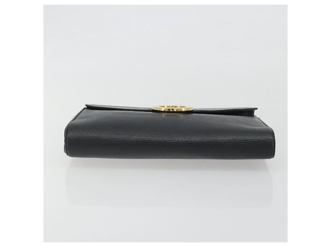 Céline Borsa a pochette CELINE Circle Clutch Bag Leather Black Gold Auth 195006 Nero D'oro - vista 6
