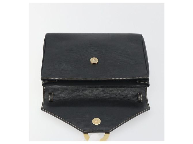 Céline Borsa a pochette CELINE Circle Clutch Bag Leather Black Gold Auth 195006 Nero D'oro - vista 8