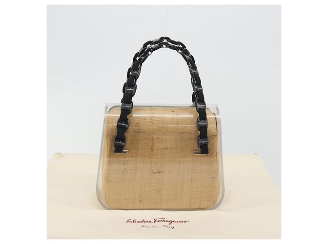 Borsa a mano Salvatore Ferragamo Vala Chain in plastica trasparente e argento Auth 195087V - vista 12