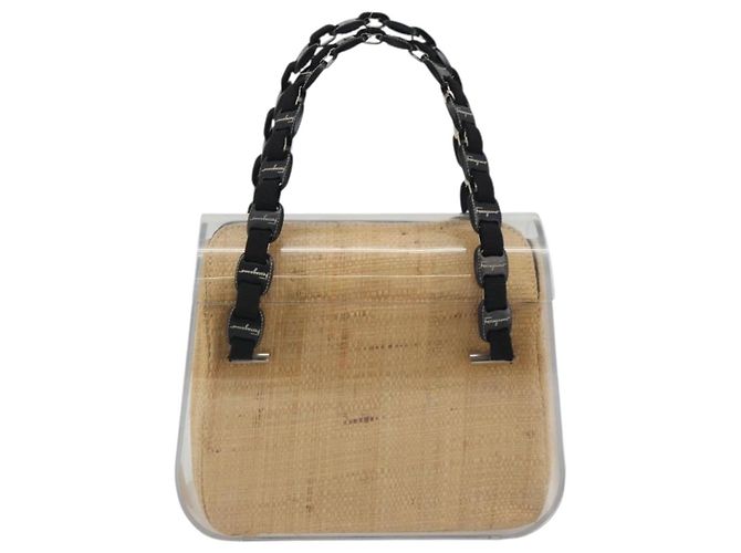 Borsa a mano Salvatore Ferragamo Vala Chain in plastica trasparente e argento Auth 195087V - vista 13