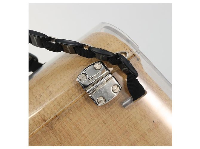 Borsa a mano Salvatore Ferragamo Vala Chain in plastica trasparente e argento Auth 195087V - vista 18