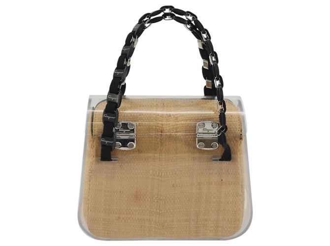 Borsa a mano Salvatore Ferragamo Vala Chain in plastica trasparente e argento Auth 195087V - vista 2