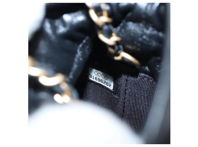 CHANEL Matelasse Chain Shoulder Pouch Lamb Skin Black Gold Tone CC Auth 196221M Nero - vista 11