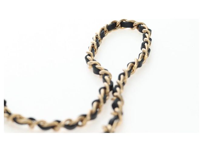 CHANEL Matelasse Chain Shoulder Pouch Lamb Skin Black Gold Tone CC Auth 196221M Nero - vista 9