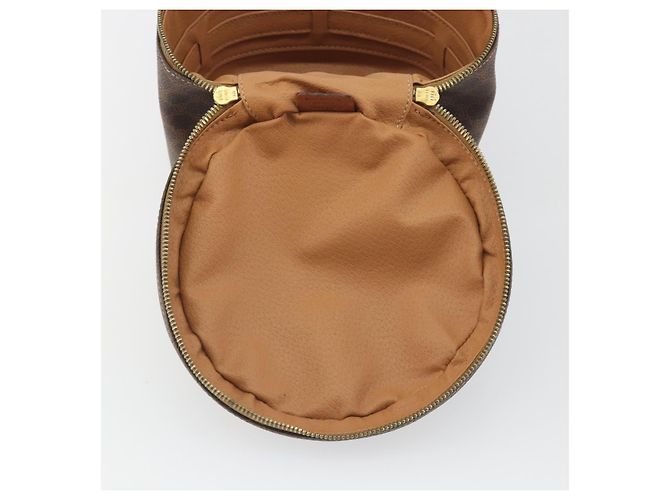 Céline CELINE Macadam Vanity Cosmetic Pouch PVC Leather Brown Gold Tone Auth 196128A Marrone - vista 10