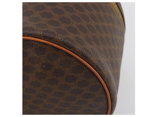 Céline CELINE Macadam Vanity Cosmetic Pouch PVC Leather Brown Gold Tone Auth 196128A Marrone - vista 14