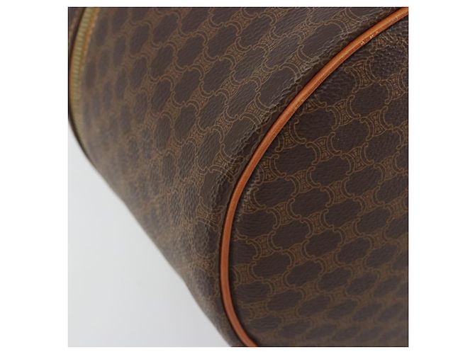 Céline CELINE Macadam Vanity Cosmetic Pouch PVC Leather Brown Gold Tone Auth 196128A Marrone - vista 15