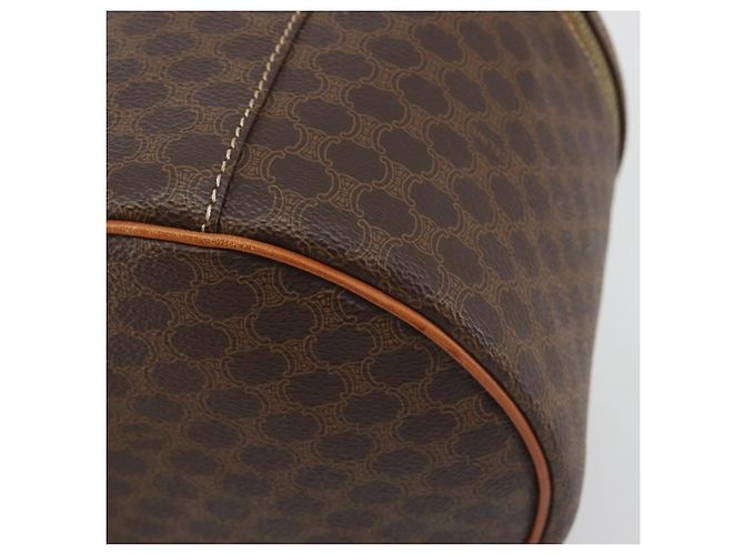 Céline CELINE Macadam Vanity Cosmetic Pouch PVC Leather Brown Gold Tone Auth 196128A Marrone - vista 16