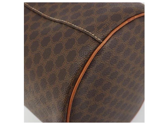 Céline CELINE Macadam Vanity Cosmetic Pouch PVC Leather Brown Gold Tone Auth 196128A Marrone - vista 17