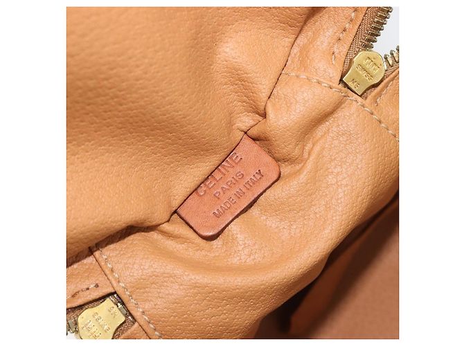 Céline CELINE Macadam Vanity Cosmetic Pouch PVC Leather Brown Gold Tone Auth 196128A Marrone - vista 18