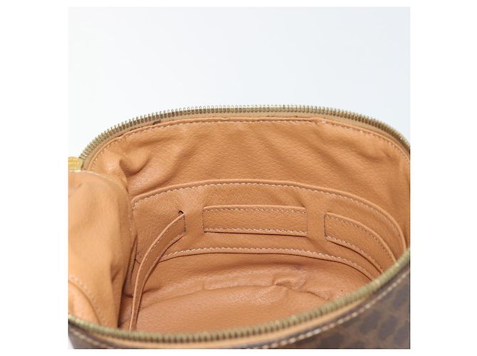 Céline CELINE Macadam Vanity Cosmetic Pouch PVC Leather Brown Gold Tone Auth 196128A Marrone - vista 19