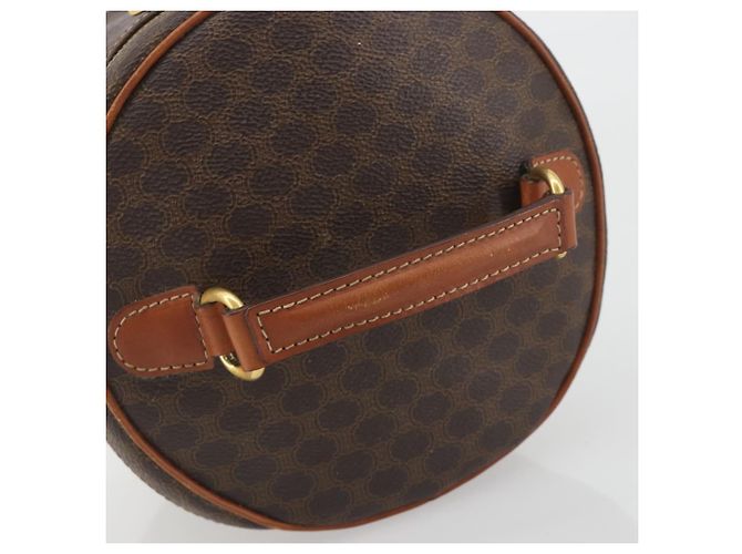 Céline CELINE Macadam Vanity Cosmetic Pouch PVC Leather Brown Gold Tone Auth 196128A Marrone - vista 7