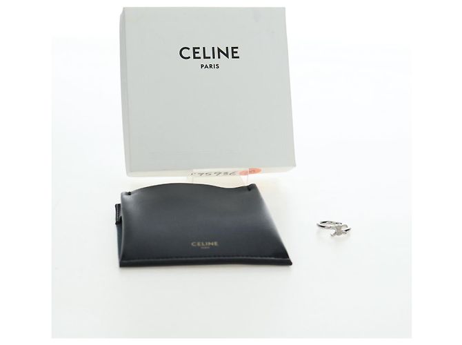 Céline CELINE Trion Asymmetrischer Ring Metall Silber #10(JP Size) Auth 195936M - Ansicht 12