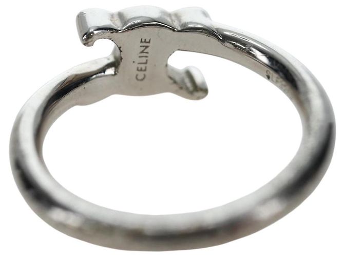 Céline CELINE Trion Asymmetrischer Ring Metall Silber #10(JP Size) Auth 195936M - Ansicht 7