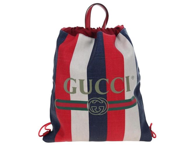 Zaino GUCCI Coated Canvas Red 473872 Auth 191969V Rosso - vista 13