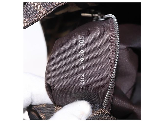 Borsa a mano FENDI Zucca Canvas Marrone Argento Auth 195759 - vista 12