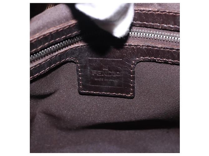Borsa a mano FENDI Zucca Canvas Marrone Argento Auth 195759 - vista 19