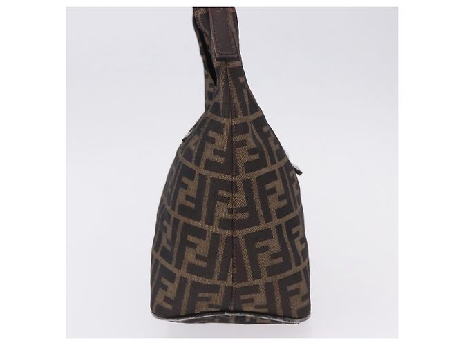 Borsa a mano FENDI Zucca Canvas Marrone Argento Auth 195759 - vista 4