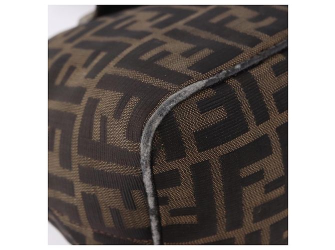 Borsa a mano FENDI Zucca Canvas Marrone Argento Auth 195759 - vista 9
