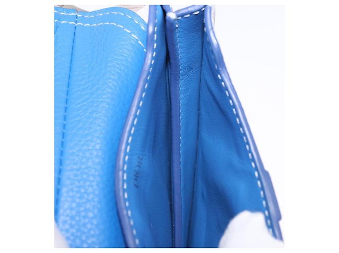 Pouch Saddle Christian Dior in pelle blu argento Auth bs36430V - vista 19