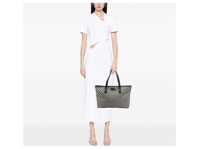 Borsa Tote Gucci Medium GG Supreme Beige - vista 6