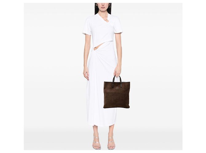 Tote Anagram LOEWE in camoscio marrone - vista 6