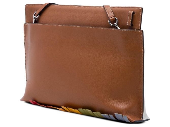 Pouch in pelle con frange bianca LOEWE Paulas Ibiza Bianco - vista 2