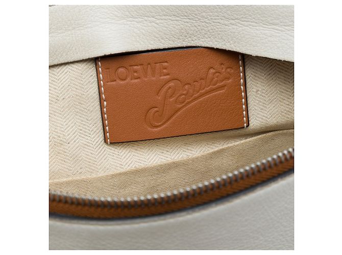 Pouch in pelle con frange bianca LOEWE Paulas Ibiza Bianco - vista 5