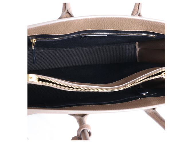 Saint Laurent Paris Sac de Jour Borsa a mano in pelle Marrone Bordò - vista 11