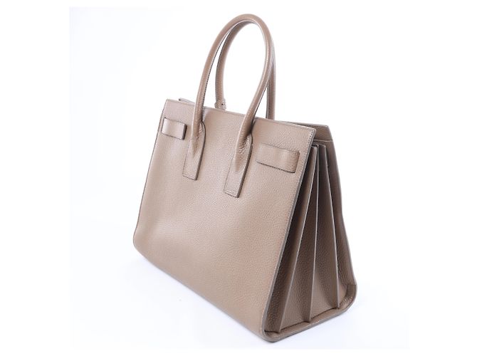 Saint Laurent Paris Sac de Jour Borsa a mano in pelle Marrone Bordò - vista 4